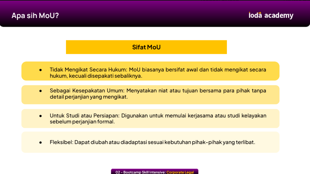 Sifat MoU